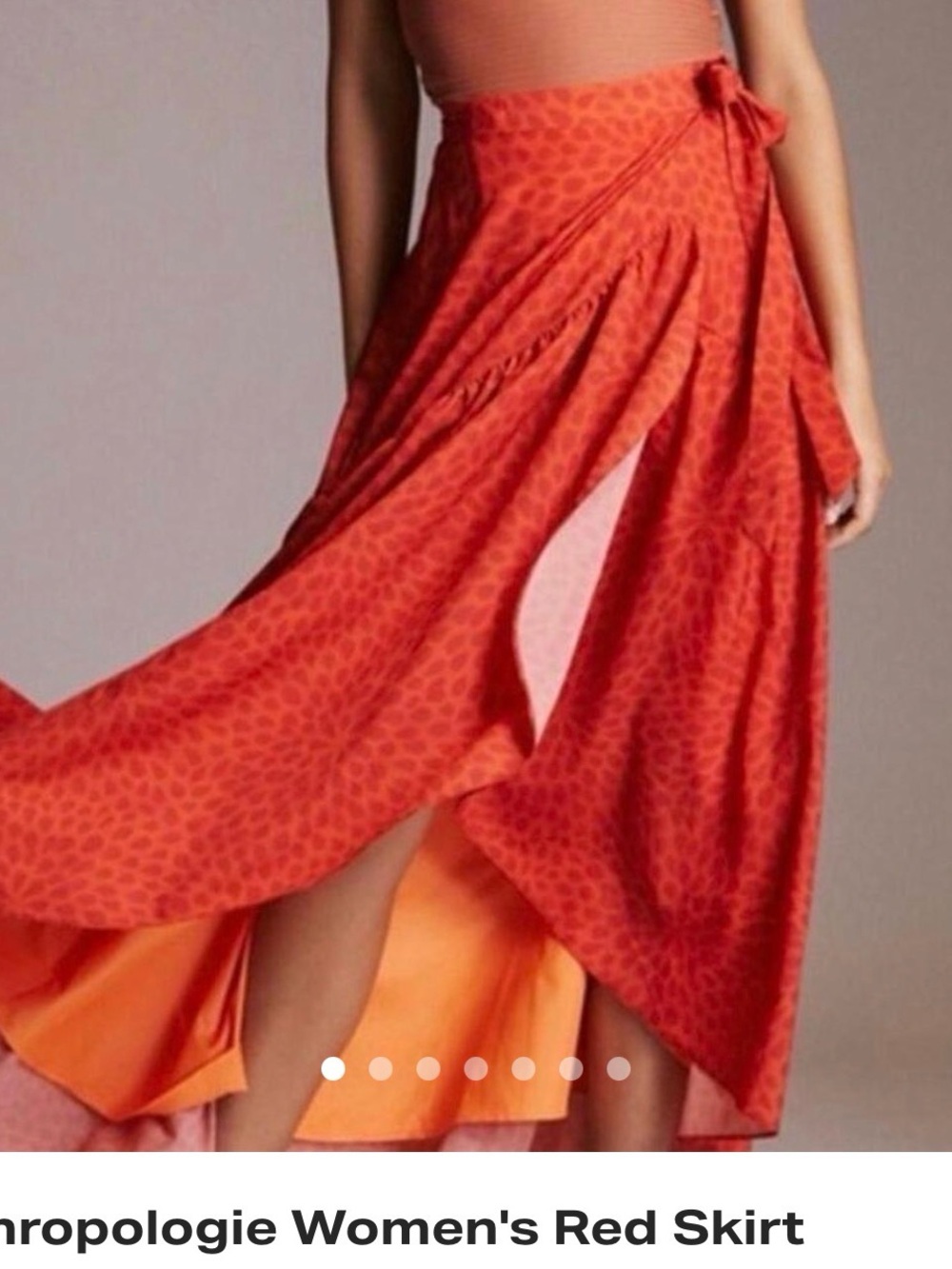 Hutch for Anthropologie Red Printed Wrap Skirt